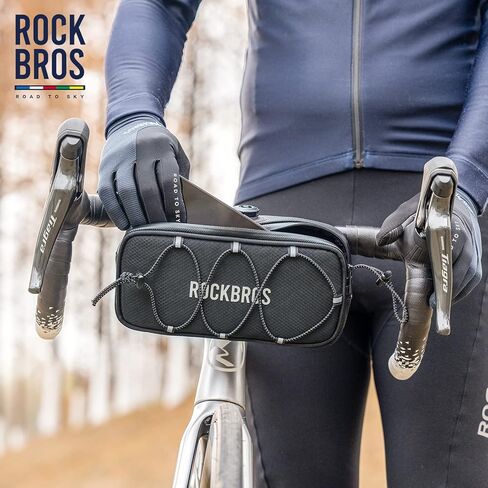 ROCKBROS حقيبة مقود الدراجة، حقيبة أمامية للدراجة، أكياس تخزين طاردة للماء، سعة كبيرة، حقيبة دراجة، حقيبة لركوب الدراجات على الطرق، ملحقات الدراجة الإلكترونية الاحترافية. in Kuwait