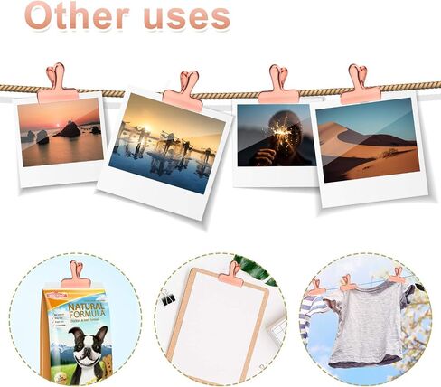 Whaline Stainless Steel Chip Clips Set, Rose Gold Chip Bag Clips Heavy Duty Food Clips Round Edge Air Tight Seal Grip for Home Office Kitchen Home Usage Storage (8 Pieces of the Size 3'') in Saudi Arabia