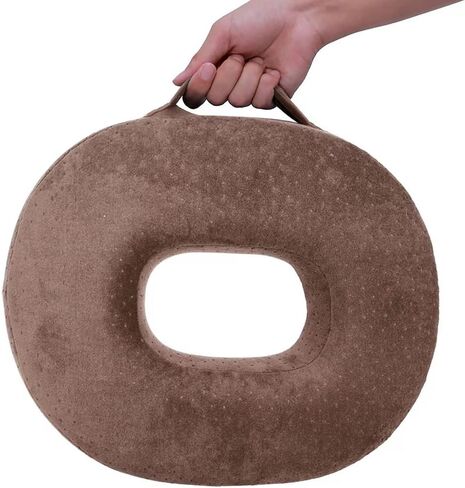 وسادة مقعد من إسفنج الذاكرة - وسادة على شكل كعكة لتخفيف البواسير والأكوام، وآلام العصعص، مناسبة للكرسي المتحرك، مقعد السيارة، المكتب أو الخارج (لون القهوة) (قهوة) in Kuwait
