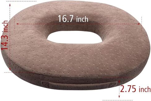 وسادة مقعد من إسفنج الذاكرة - وسادة على شكل كعكة لتخفيف البواسير والأكوام، وآلام العصعص، مناسبة للكرسي المتحرك، مقعد السيارة، المكتب أو الخارج (لون القهوة) (قهوة) in Kuwait