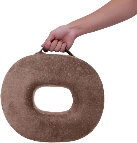 وسادة مقعد من إسفنج الذاكرة - وسادة على شكل كعكة لتخفيف البواسير والأكوام، وآلام العصعص، مناسبة للكرسي المتحرك، مقعد السيارة، المكتب أو الخارج (لون القهوة) (قهوة) in Kuwait