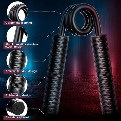 مجموعة مقابض اليد المكونة من 5 قطع، مقوي قبضة اليد، مقاومة تقوية المعصم الثقيلة 100، 150، 200، 250، 300 رطل، مدرب قوة قبضة اليد، تمرين لليد، الأصابع مع حافظة واقية (ألوان مختلطة) in Kuwait