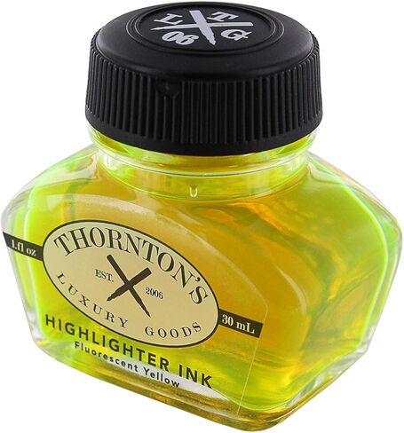 زجاجة حبر قلم حبر فاخر من Thornton's Luxury Goods 30 مل | كتابة سلسة خالية من العيوب | مناسب لجميع العلامات التجارية وأقلام الخط | اللوازم المكتبية (تسليط الضوء على اللون الأصفر) in Kuwait