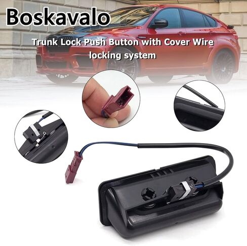 مفتاح قفل تحرير غطاء صندوق السيارة الخلفي متوافق مع BMW 525i 530i 1995 2001-2009 525xi 530xi 2006-2007 528i 540i 545i 550i M5 OEM 51248168035 7118158 2046802391 in Kuwait