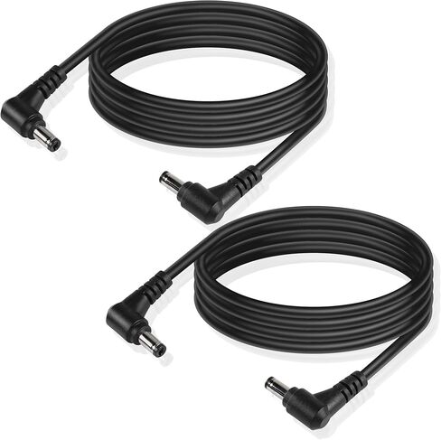 GINTOOYUN DC ذكر إلى ذكر كابل تمديد الطاقة 18AWG 90 درجة الزاوية اليمنى DC 5.5 مم × 2.1 مم سلك محول الطاقة ذكر لشريط Lihgt، CCTV، السيارة، الشاشات، إلخ (قطعتان) (2 متر) in Saudi Arabia