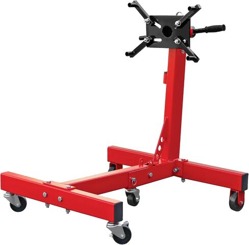 BIG RED AT25002R Torin Rotating Engine Stand: Removable Oil Pan and Magnetic Tray, Turbine Turntable, 2 Brake Caster Lockable Wheels, 1,000 Lbs Capacity in Saudi Arabia