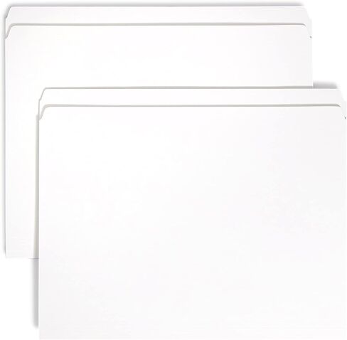 Smead File Folder, Reinforced Straight-Cut Tab, Letter Size, White, 100 per Box (12810) in Saudi Arabia
