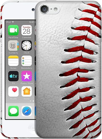 Glisten - iPod Touch 7th / 6th / 5th Generation Case - Baseball Design Printed Cute, Slim & Sleek Plastic Hard Snap on Protective Designer Back Case/Cover for iPod Touch 7/6 / 5.. White in Kuwait