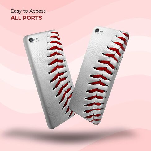Glisten - iPod Touch 7th / 6th / 5th Generation Case - Baseball Design Printed Cute, Slim & Sleek Plastic Hard Snap on Protective Designer Back Case/Cover for iPod Touch 7/6 / 5.. White in Kuwait
