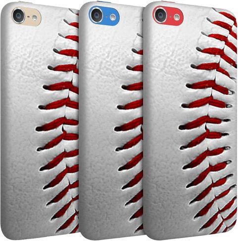 Glisten - iPod Touch 7th / 6th / 5th Generation Case - Baseball Design Printed Cute, Slim & Sleek Plastic Hard Snap on Protective Designer Back Case/Cover for iPod Touch 7/6 / 5.. White in Kuwait