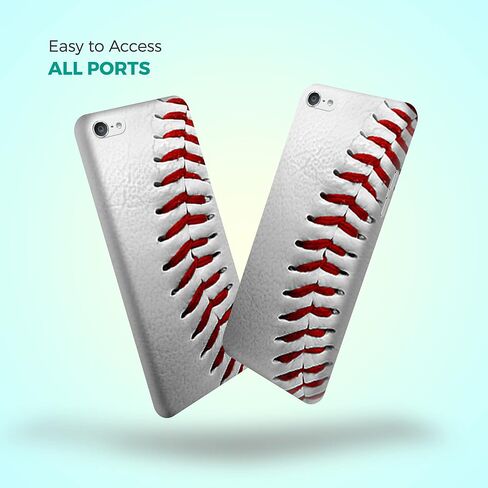 Glisten - iPod Touch 7th / 6th / 5th Generation Case - Baseball Design Printed Cute, Slim & Sleek Plastic Hard Snap on Protective Designer Back Case/Cover for iPod Touch 7/6 / 5.. White in Kuwait
