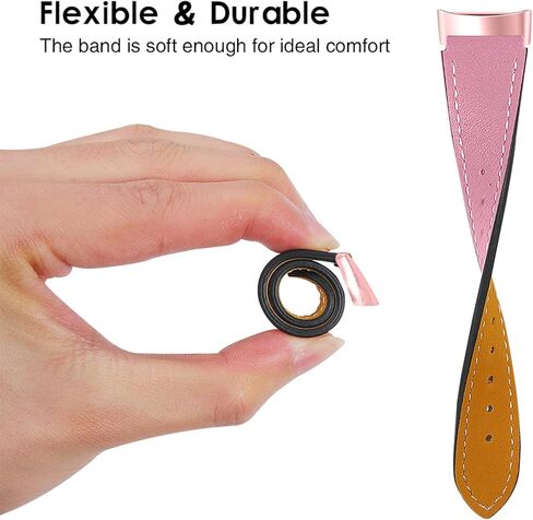 Leather Bands Compatible with Fitbit Charge 6/Charge 5, Replacement Genuine Leather Straps for Women Men in Kuwait