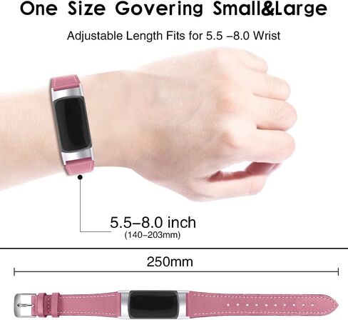 Leather Bands Compatible with Fitbit Charge 6/Charge 5, Replacement Genuine Leather Straps for Women Men in Kuwait