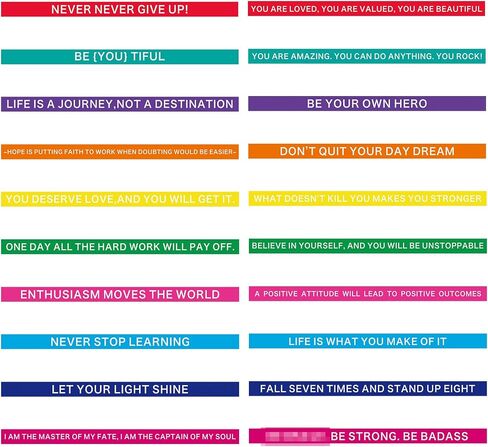 60 Pieces Inspirational Rubber Bracelet Motivational Quote Silicone Bracelets 20 Styles Black Stretch Wristbands for Men Women Teens (Bright Colors) in Saudi Arabia