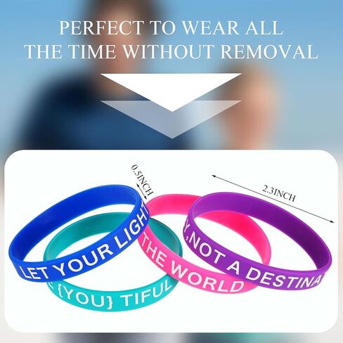 60 Pieces Inspirational Rubber Bracelet Motivational Quote Silicone Bracelets 20 Styles Black Stretch Wristbands for Men Women Teens (Bright Colors) in Saudi Arabia