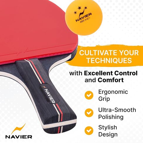 مجموعة Ping Pong Paddles مكونة من 4 - مضارب تنس طاولة عالية الجودة مع 8 كرات - حقيبة تخزين محمولة إضافية - حزمة أداء احترافي لأربعة لاعبين - أفضل اختيار لأفضل الألعاب الداخلية والخارجية in Saudi Arabia