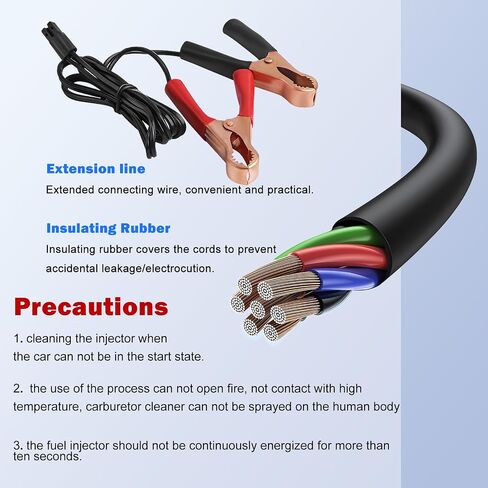 Fuel Injector Cleaner Kit,Car Fuel Injector Nozzle Flush Cleaner Adapter with Power Supply Cable & Cleaning Head Tool for Car Fuel Injector Tester Fuel Pump Pressure Test in Saudi Arabia