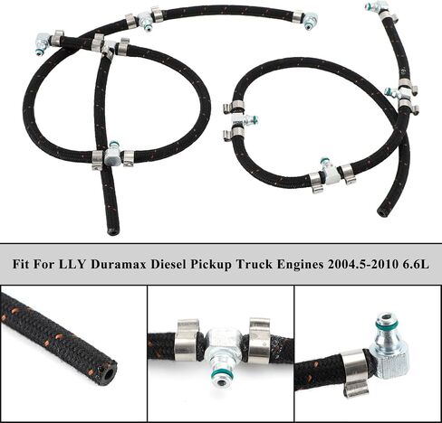 Fuel Injector Return Line Kit Fit For LLY Duramax Diesel Pickup Truck Engines 2004.5-2010 6.6L, Replaces 97328733, 8973287331, 98062291, 0928402097, 0928400552 in Saudi Arabia