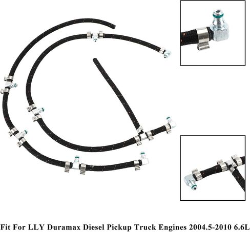 Fuel Injector Return Line Kit Fit For LLY Duramax Diesel Pickup Truck Engines 2004.5-2010 6.6L, Replaces 97328733, 8973287331, 98062291, 0928402097, 0928400552 in Saudi Arabia