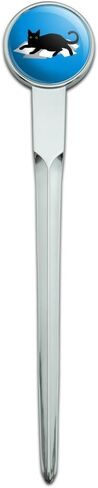Black Cat Lying on Papers Classic Chrome Plated Metal Envelope Letter Opener Slitter in Saudi Arabia
