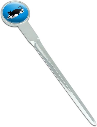 Black Cat Lying on Papers Classic Chrome Plated Metal Envelope Letter Opener Slitter in Saudi Arabia