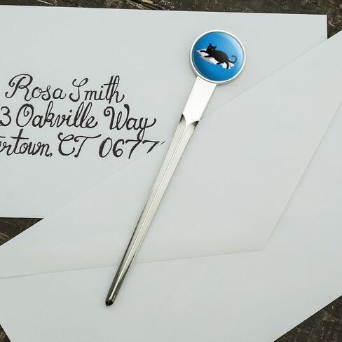 Black Cat Lying on Papers Classic Chrome Plated Metal Envelope Letter Opener Slitter in Saudi Arabia