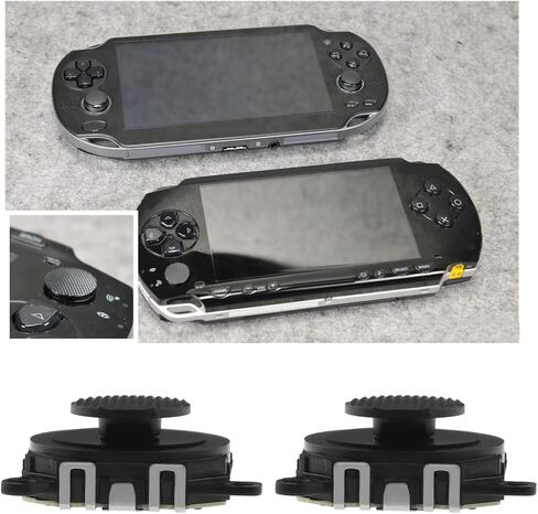 2Pcs 3D Button Analog Joystick Stick Replacement Compatible with PSP 1000 3D Analogue Joystick Control Button Plastic Black in Saudi Arabia