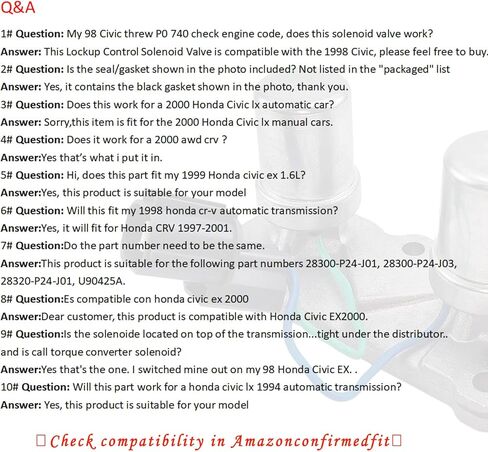 28300-P24-J01 28300P24J03 صمام الملف اللولبي للتحكم في قفل ناقل الحركة المزدوج متوافق مع Honda Civic1992-2000، CRV Del Sol، لـ Acura Integra، 1992-2000 in Kuwait