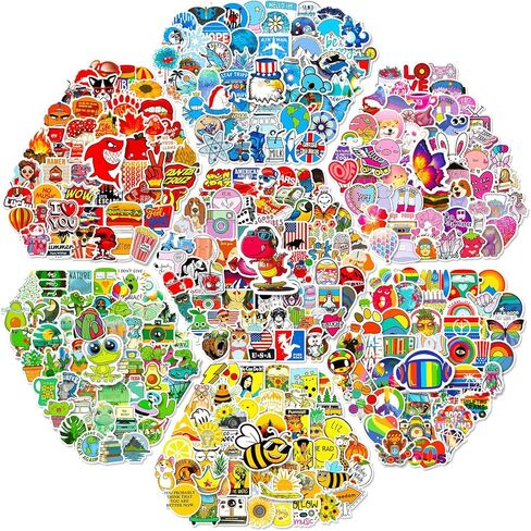 LIFEBE 600 قطعة من ملصقات زجاجات المياه الرائعة للمراهقين، عبوات ملصقات متنوعة من الفينيل المقاوم للماء للأطفال والأولاد والبنات والبالغين، ملصقات كبيرة لأجهزة الكمبيوتر المحمول وألواح التزلج والكمبيوتر in Kuwait
