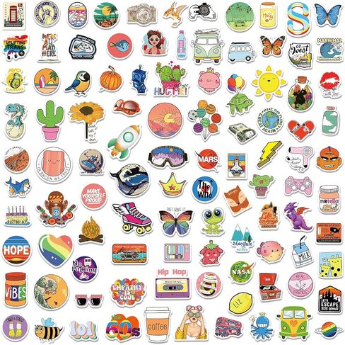 LIFEBE 600 قطعة من ملصقات زجاجات المياه الرائعة للمراهقين، عبوات ملصقات متنوعة من الفينيل المقاوم للماء للأطفال والأولاد والبنات والبالغين، ملصقات كبيرة لأجهزة الكمبيوتر المحمول وألواح التزلج والكمبيوتر in Kuwait