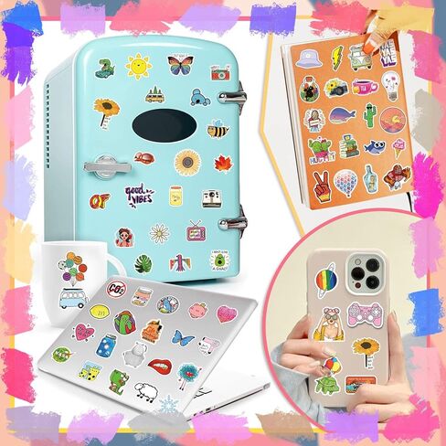 LIFEBE 600 قطعة من ملصقات زجاجات المياه الرائعة للمراهقين، عبوات ملصقات متنوعة من الفينيل المقاوم للماء للأطفال والأولاد والبنات والبالغين، ملصقات كبيرة لأجهزة الكمبيوتر المحمول وألواح التزلج والكمبيوتر in Kuwait
