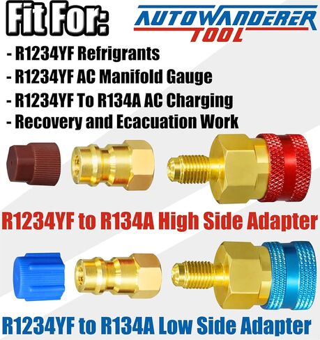 مجموعة المقرنات السريعة R1234yf محولات تحويل R1234YF إلى R134a لأنظمة تكييف الهواء R1234yf إعادة شحن الإخلاء in Kuwait