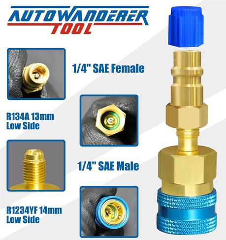 مجموعة المقرنات السريعة R1234yf محولات تحويل R1234YF إلى R134a لأنظمة تكييف الهواء R1234yf إعادة شحن الإخلاء in Kuwait