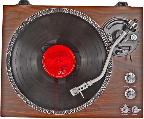 Record Player Vintage Turntable for Vinyl Records,Belt-Driven Turntable,Pre Ampufier,33 Or 45 RPM,RCA Line Lp Vinyl Players for Sound,Aluminium Platter,Walnut in Saudi Arabia