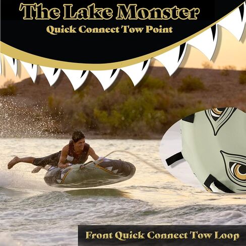 The Lake Monster - أنبوب فاخر قابل للنفخ للقوارب - أنبوب قارب قابل للقطر لشخص واحد أو شخصين - أنابيب شديدة التحمل لمتعة لا نهاية لها في البحيرة in Saudi Arabia
