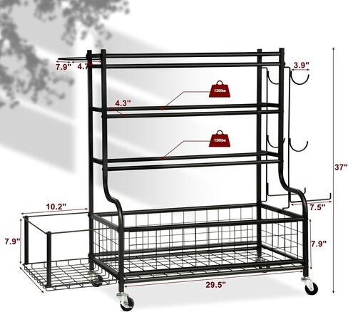 Dumbbell Rack, Weight Rack for Dumbbells, Rack weight equipment storage rack Dumbbell equipment,All in One Workout Storage with Wheels and Hooks,Yoga Mat Storage Rack in Saudi Arabia