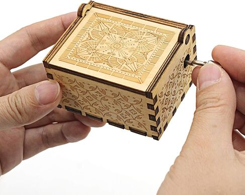 You are My Sunshine Music Boxes, Wooden Hand Crank Laser Engraved Vintage Unique Musical Box for Birthday, Christmas, Valentines Day, Mother's Day, Anniversary, Wedding in Kuwait