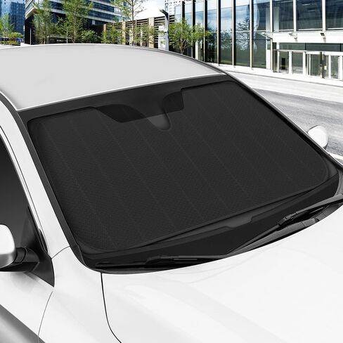 Motor Trend Windshield Sunshade for Car Truck & SUV, Black - Folding Car Sun Shade for Front Window, Auto Sun Visor Heat Protection, Car Sunscreen Blocks UV Rays and Keeps Vehicle Cool (58 x 24 Inch) in Saudi Arabia