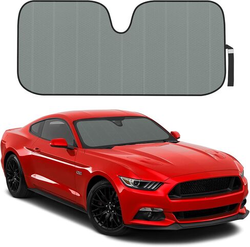 Motor Trend Windshield Sunshade for Car Truck & SUV, Black - Folding Car Sun Shade for Front Window, Auto Sun Visor Heat Protection, Car Sunscreen Blocks UV Rays and Keeps Vehicle Cool (58 x 24 Inch) in Saudi Arabia