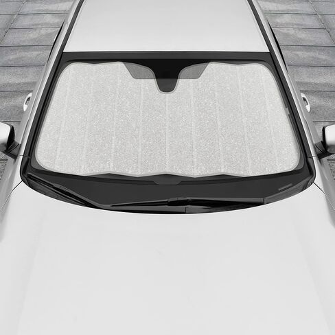 Motor Trend Windshield Sunshade for Car Truck & SUV, Black - Folding Car Sun Shade for Front Window, Auto Sun Visor Heat Protection, Car Sunscreen Blocks UV Rays and Keeps Vehicle Cool (58 x 24 Inch) in Saudi Arabia