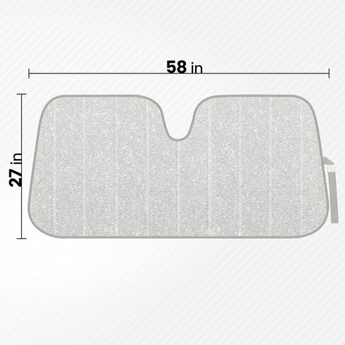Motor Trend Windshield Sunshade for Car Truck & SUV, Black - Folding Car Sun Shade for Front Window, Auto Sun Visor Heat Protection, Car Sunscreen Blocks UV Rays and Keeps Vehicle Cool (58 x 24 Inch) in Saudi Arabia