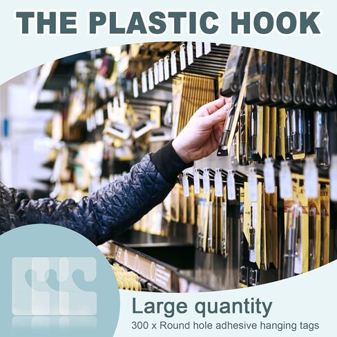 300 Pieces Clear Self Adhesive Hang Tabs Hooks J-Hook Folding Tab with Hook Plastic Display Handg Tabs for Store Retail Display in Saudi Arabia