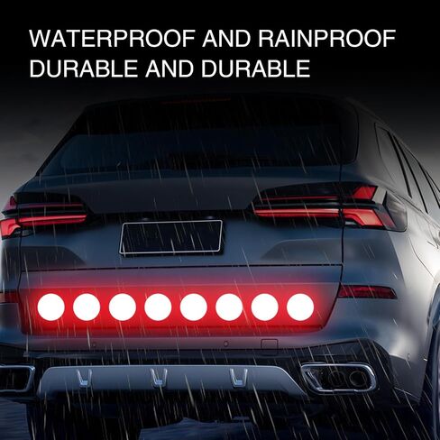 10 PCS Car Reflector with Adhesive, 1.9In Round Waterproof Weatherproof PET Vehicle Stickers, Universal High Visibility Automotive Reflective Stickers for Truck RV SUV Car Boat (Red) in Saudi Arabia