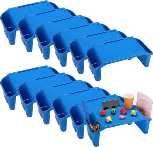 12 Pcs Kids Lap Desk Bulk Lap Tray Lap Table Bed Table Plastic Lap Desk with Extra Storage Space Activities Children Portable Lap Desk for Kids Students Work Study School Classroom (Blue) in Saudi Arabia