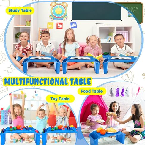 12 Pcs Kids Lap Desk Bulk Lap Tray Lap Table Bed Table Plastic Lap Desk with Extra Storage Space Activities Children Portable Lap Desk for Kids Students Work Study School Classroom (Blue) in Saudi Arabia