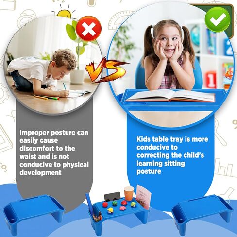 12 Pcs Kids Lap Desk Bulk Lap Tray Lap Table Bed Table Plastic Lap Desk with Extra Storage Space Activities Children Portable Lap Desk for Kids Students Work Study School Classroom (Blue) in Saudi Arabia