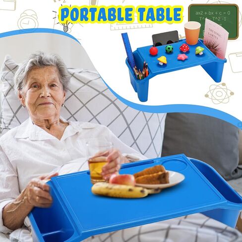 12 Pcs Kids Lap Desk Bulk Lap Tray Lap Table Bed Table Plastic Lap Desk with Extra Storage Space Activities Children Portable Lap Desk for Kids Students Work Study School Classroom (Blue) in Saudi Arabia