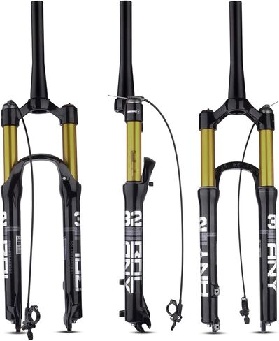 BOLANY 26/27.5/29 بوصة شوكة تعليق من سبائك المغنيسيوم للدراجة MTB، توجيه مدبب وشوكة أمامية مستقيمة (قفل يدوي - قفل عن بعد) in Kuwait