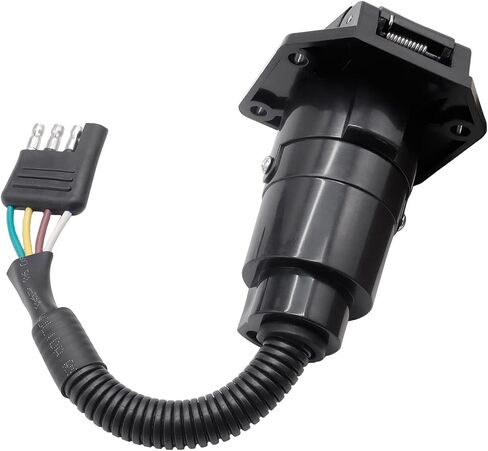 AUTOXBERT 4 دبوس مسطح إلى 7 طريقة مستديرة شفرة مقطورة محول القابس RV سحب الشاحنة سلك مضيء موصل الأسلاك قوس غطاء مقاوم للماء 6 فولت 12 فولت 24 فولت in Saudi Arabia