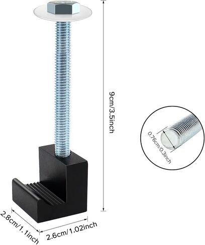 8 قطع من أدوات تثبيت صندوق أدوات الشاحنة، ربطات عنق لسرير الشاحنة الصغيرة وخطاطيف J من الألومنيوم بدون حفر لصندوق الأدوات المتقاطع (أسود) in Kuwait